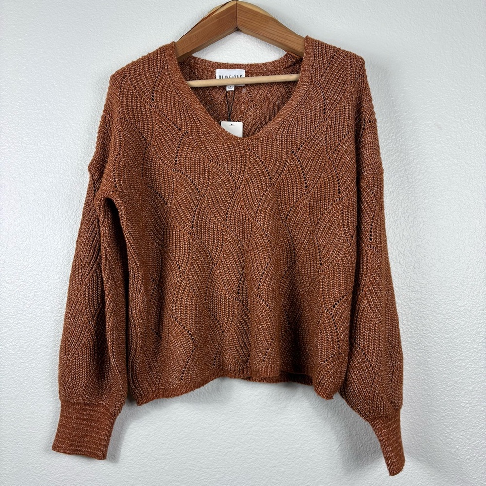 Olive & Oak Rust V-Neck Sweater